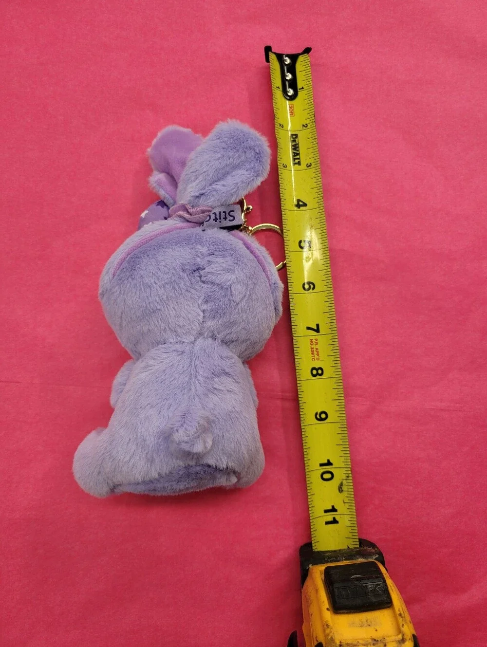 Blue Cosbi Plush Key Chain with Pink Polka Dot Bow 7
